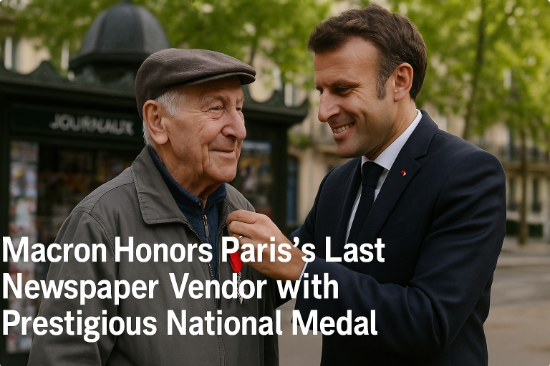 Macron Honors Paris's Last Newspaper Vendor with Prestigious National Medal